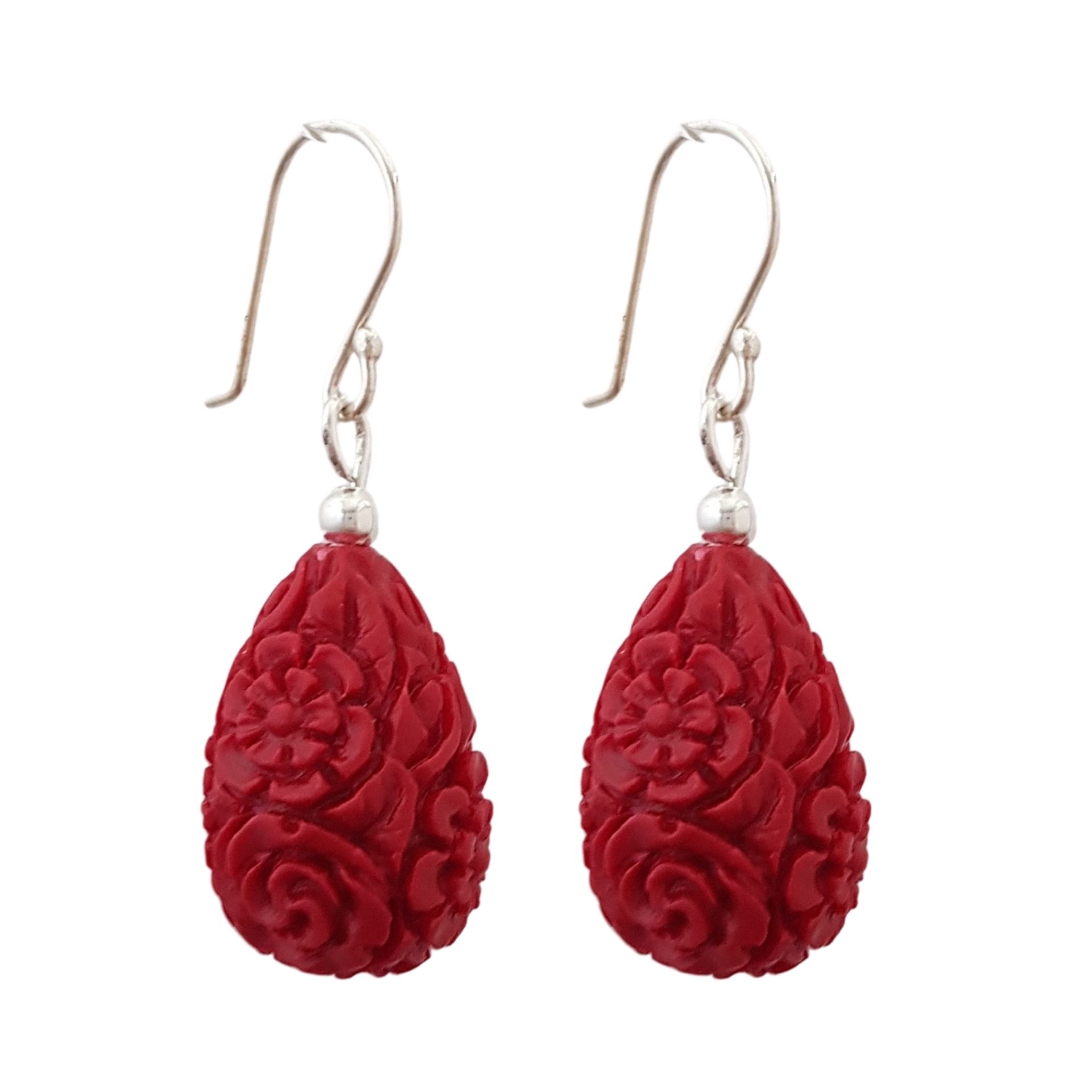 Salt of the Blue Carved Resin Earrings Sacred by Design