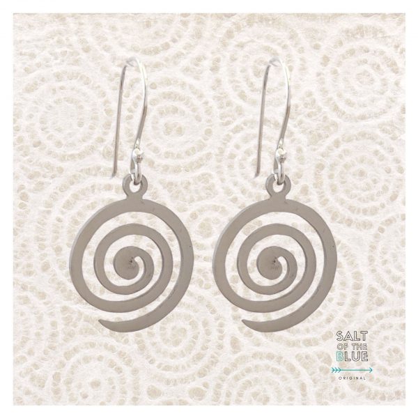 Salt of the Blue Laser Cut Spiral Earrings - Image 3