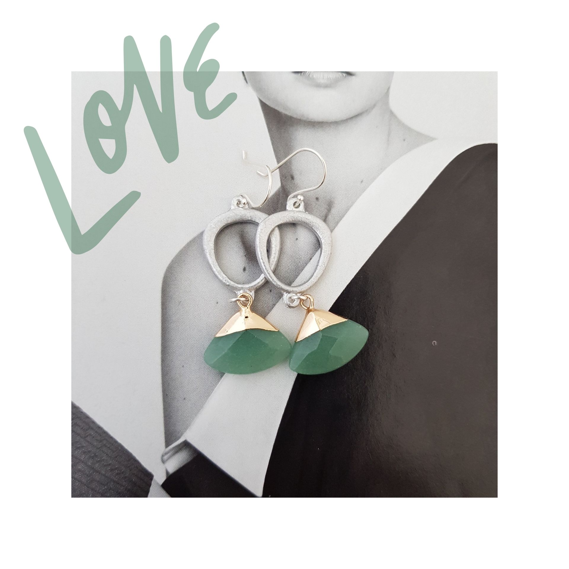 LOVEbomb Oval & Green Aventurine Earrings - Image 4