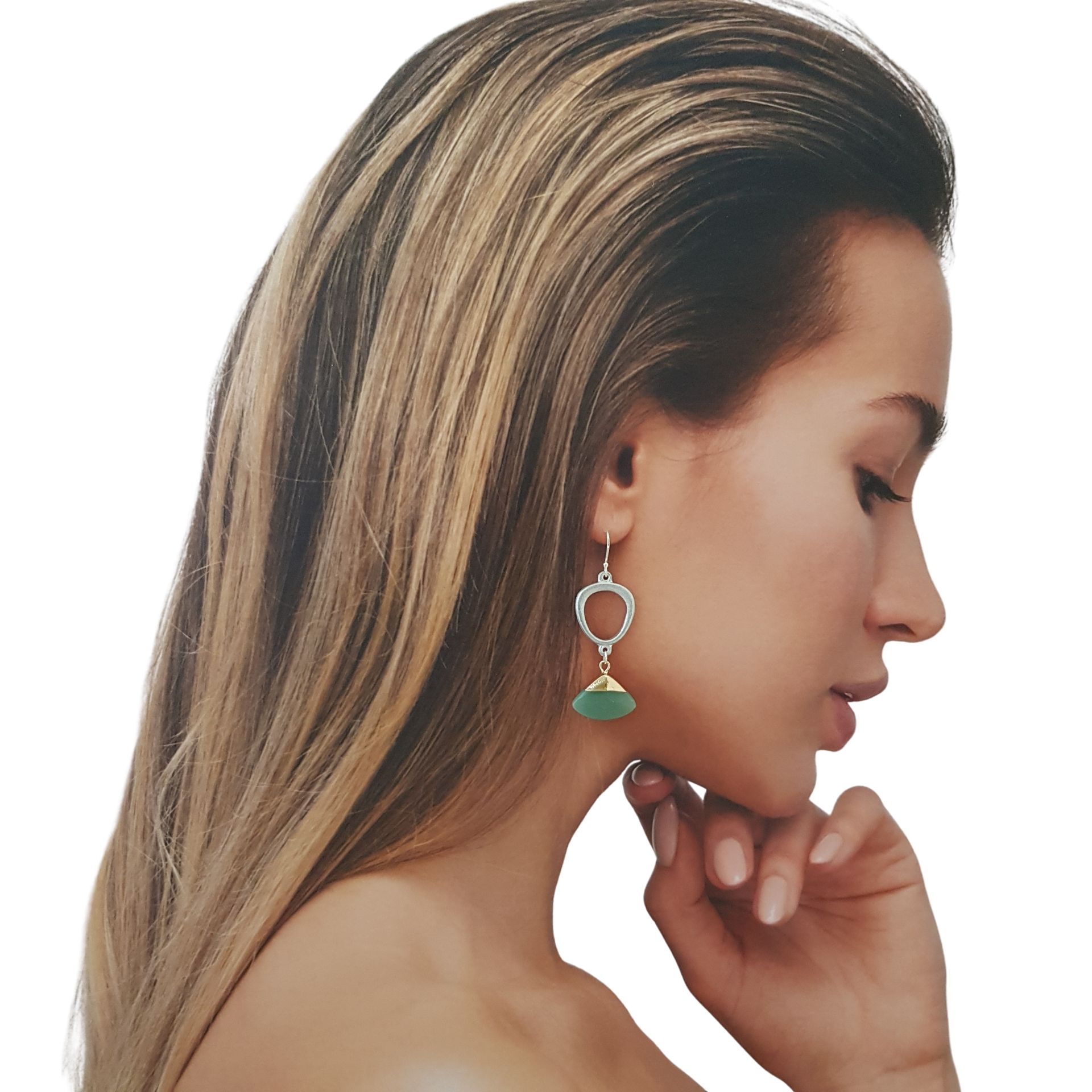 LOVEbomb Oval & Green Aventurine Earrings - Image 3