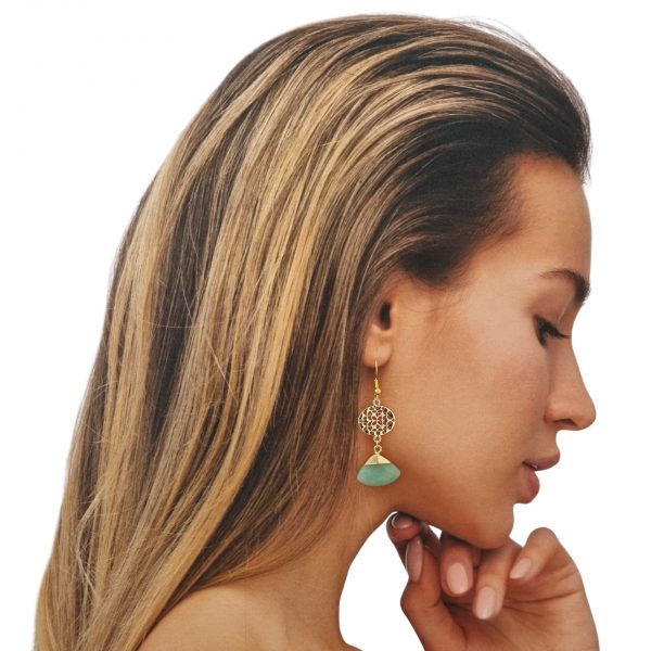 Salt of the Blue Quartz Aventurine Earrings - Image 3