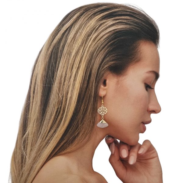 Salt of the Blue Rose Quartz Earrings - Image 3