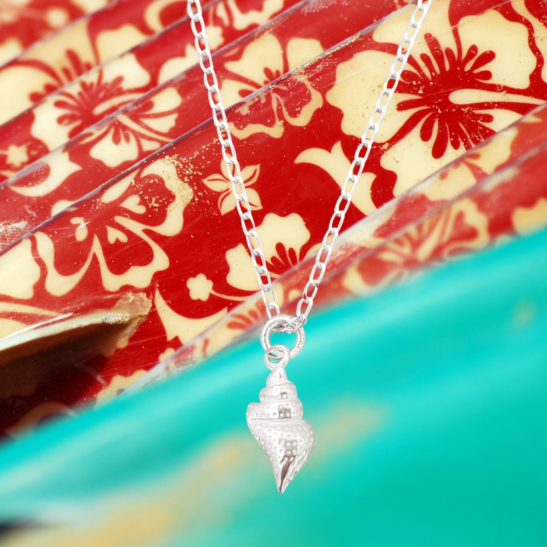 Salt of the Blue Sterling Silver Conch Shell Necklace - Image 4