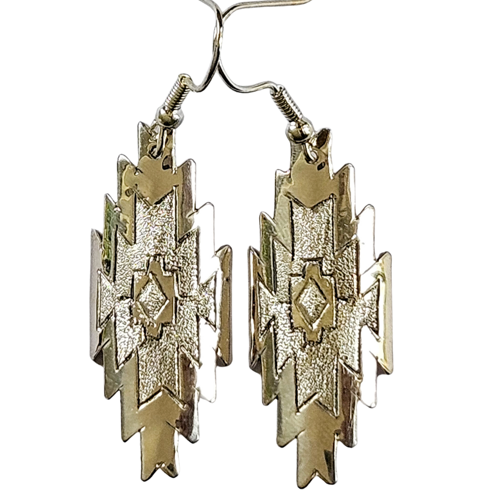 Navajo Sterling Silver Etched Earrings