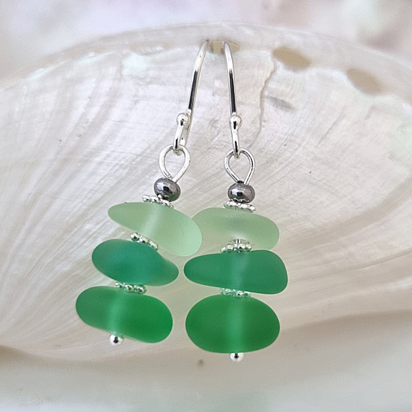 Salt of the Blue Sea Glass Earring #18