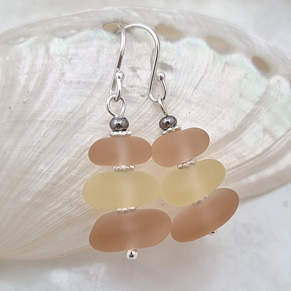 Salt of the Blue Sea Glass Earring #19