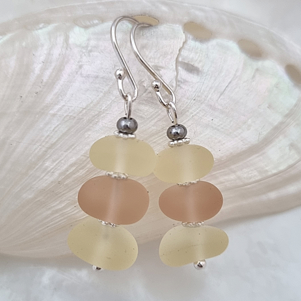 Salt of the Blue Sea Glass Earring #20
