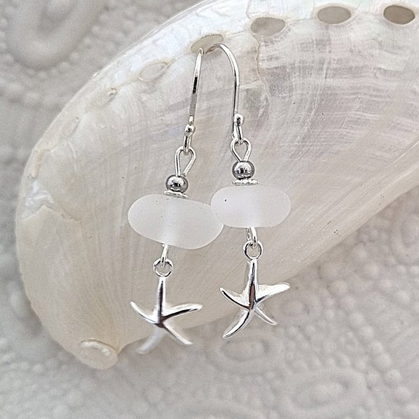 Salt of the Blue Sea Glass Earring #24