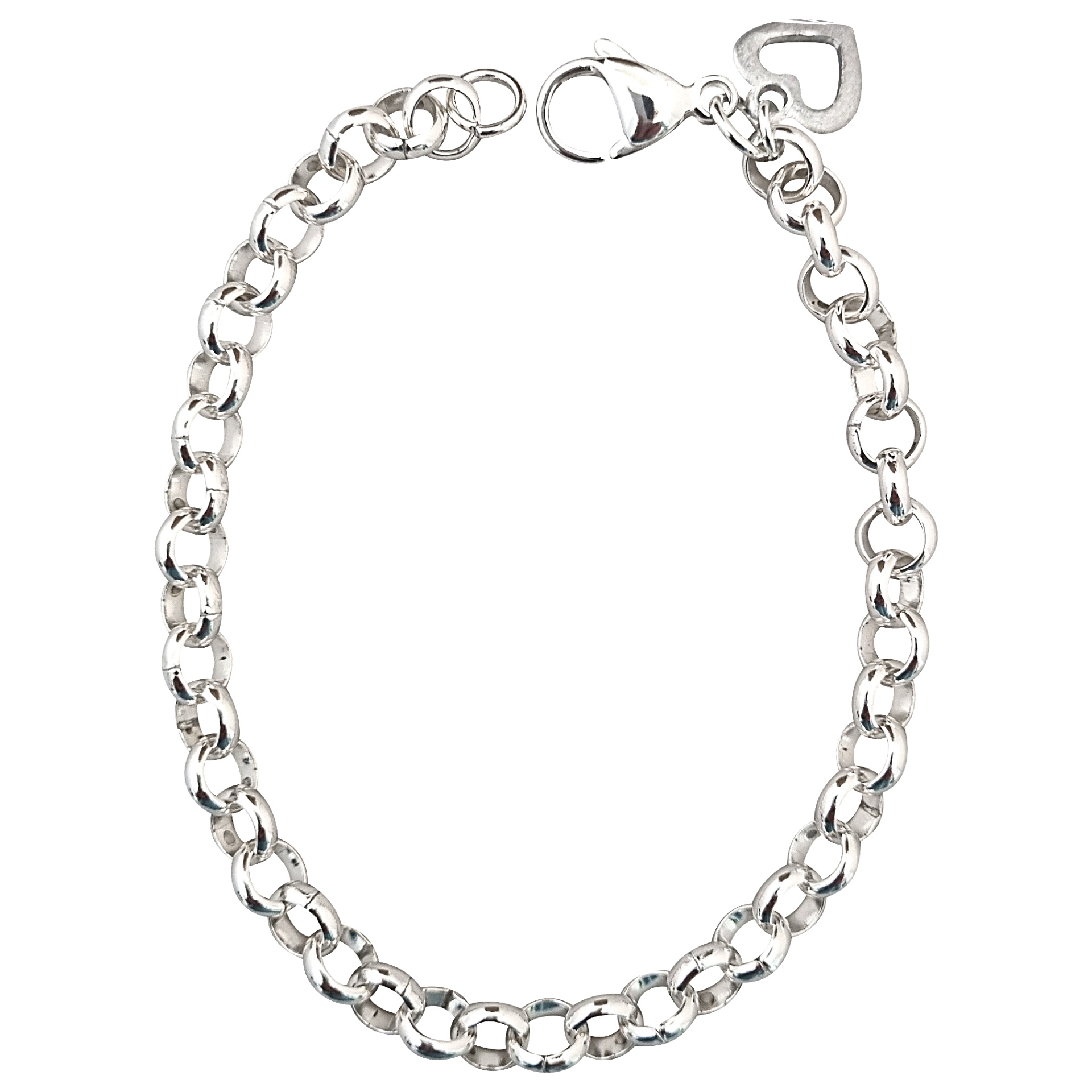 LOVEbomb SS Heart Charm Rolo Bracelet - Image 3