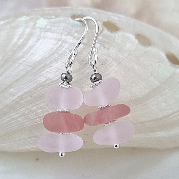 Salt of the Blue Sea Glass Earring #42