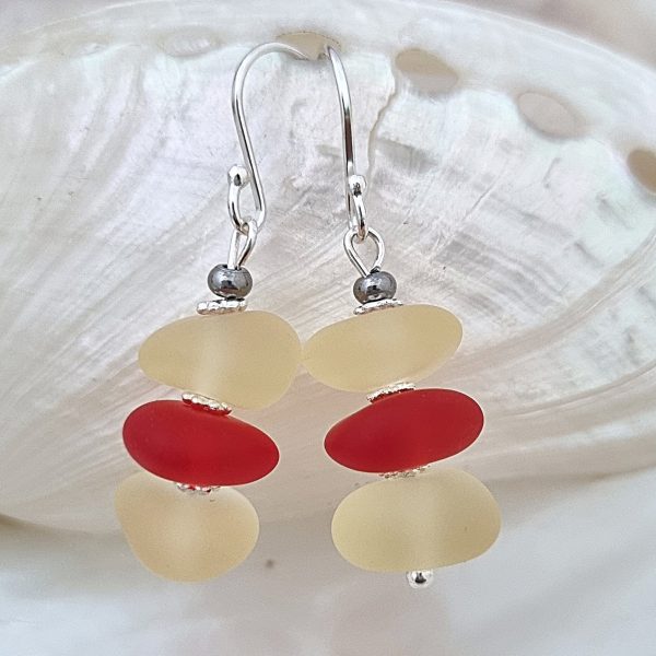 Salt of the Blue Sea Glass Earring #43