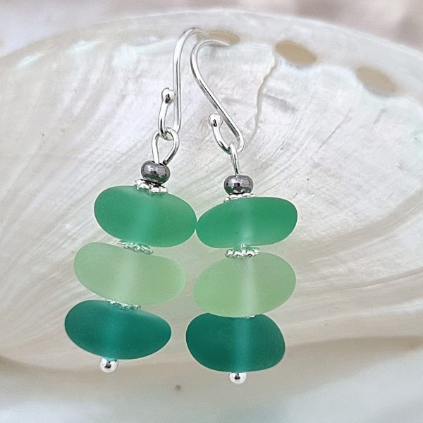 Salt of the Blue Sea Glass Earring #52
