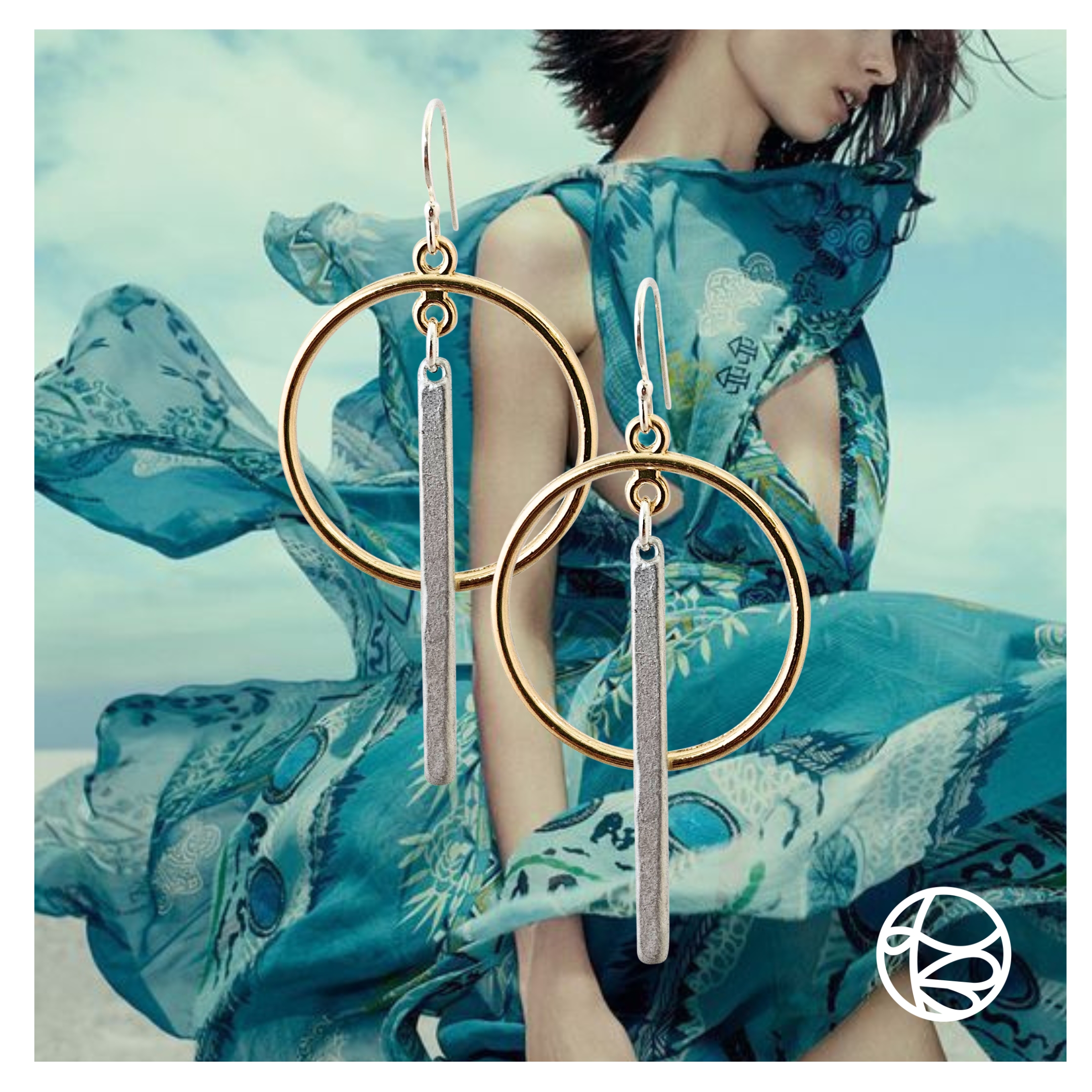 LOVEbomb Gold & Thin Drop Earrings - Image 4