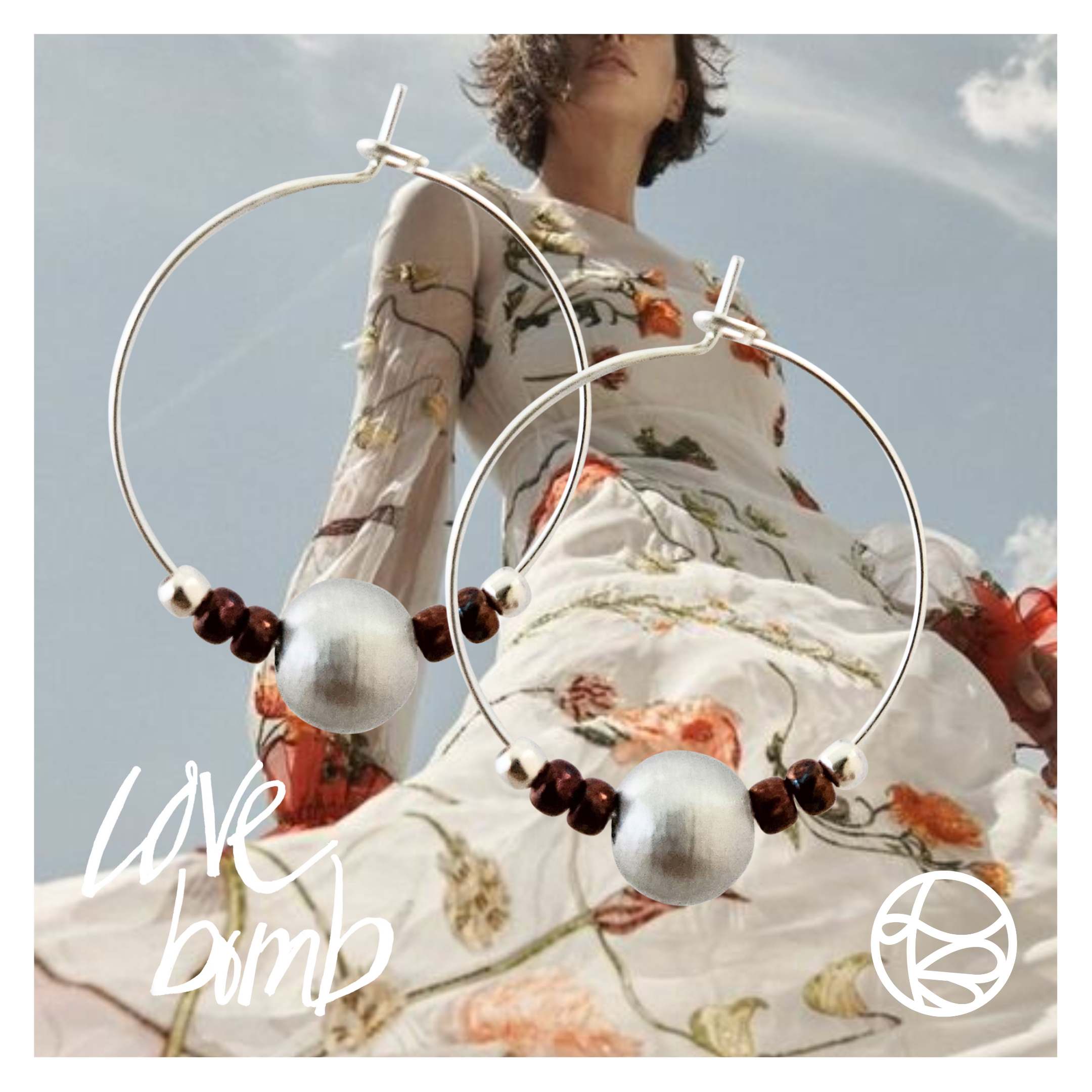 LOVEbomb Hoop & Bead Earring - Bronze - Image 3